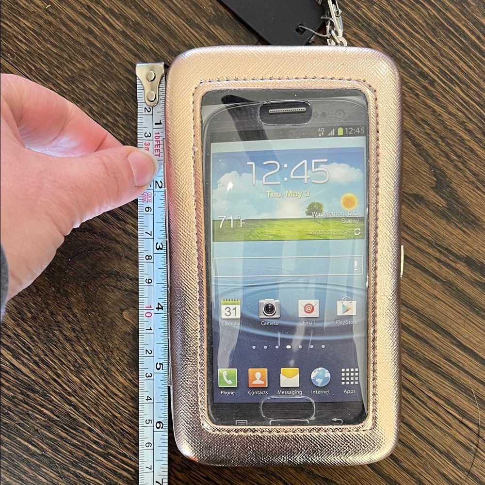 NEW Kohl's Metallic Smartphone Wristlet Case rose pink phone protector holder